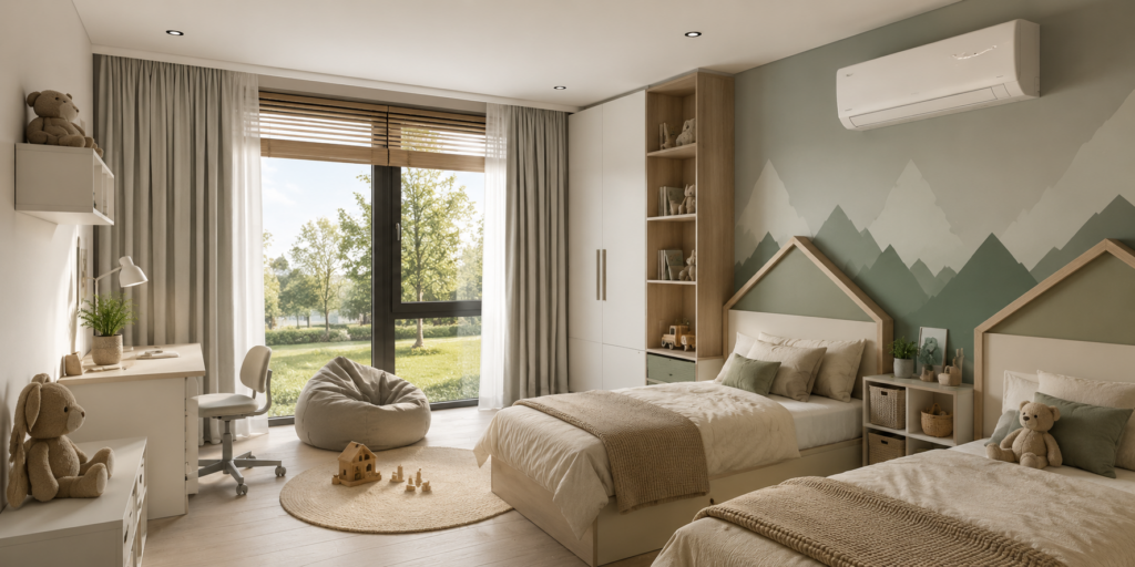 Кондиционирование спальни с панорамным окном